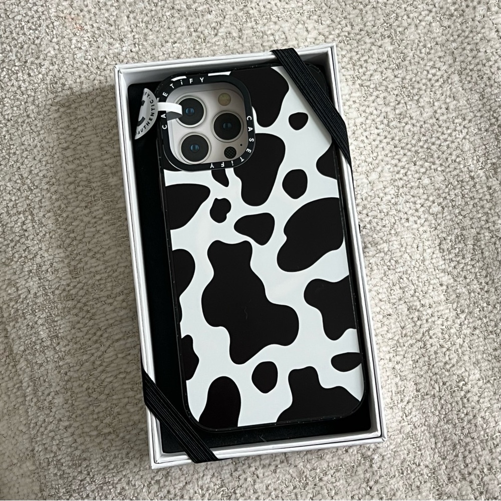Casetify Black and White Cow Print iPhone 13 promax Case